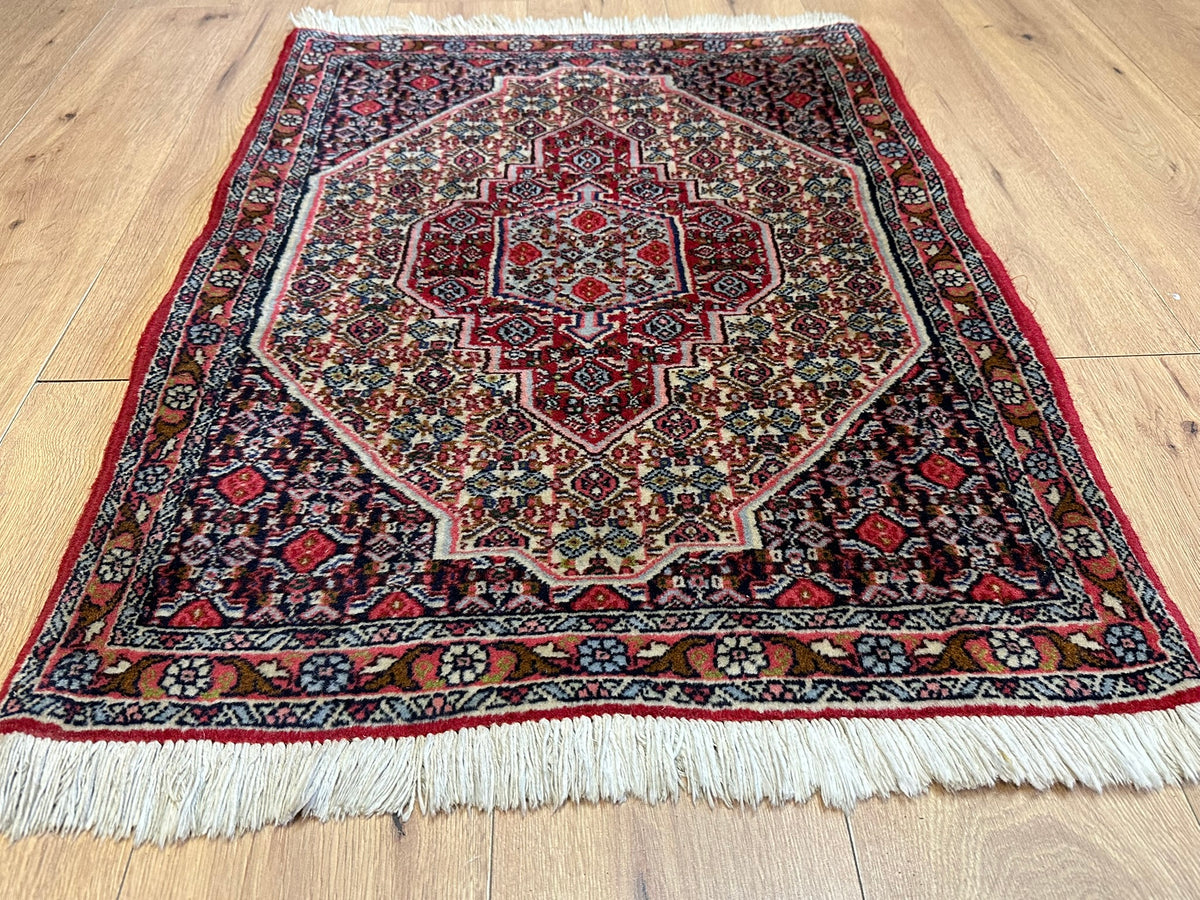 Orientteppich handgeknüpft Senneh Bidjar Wolle 100x72 cm