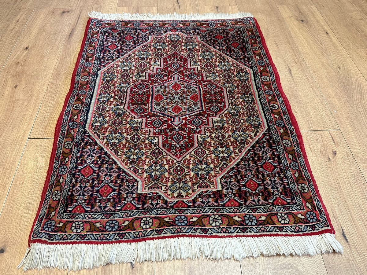 Orientteppich handgeknüpft Senneh Bidjar Wolle 100x72 cm