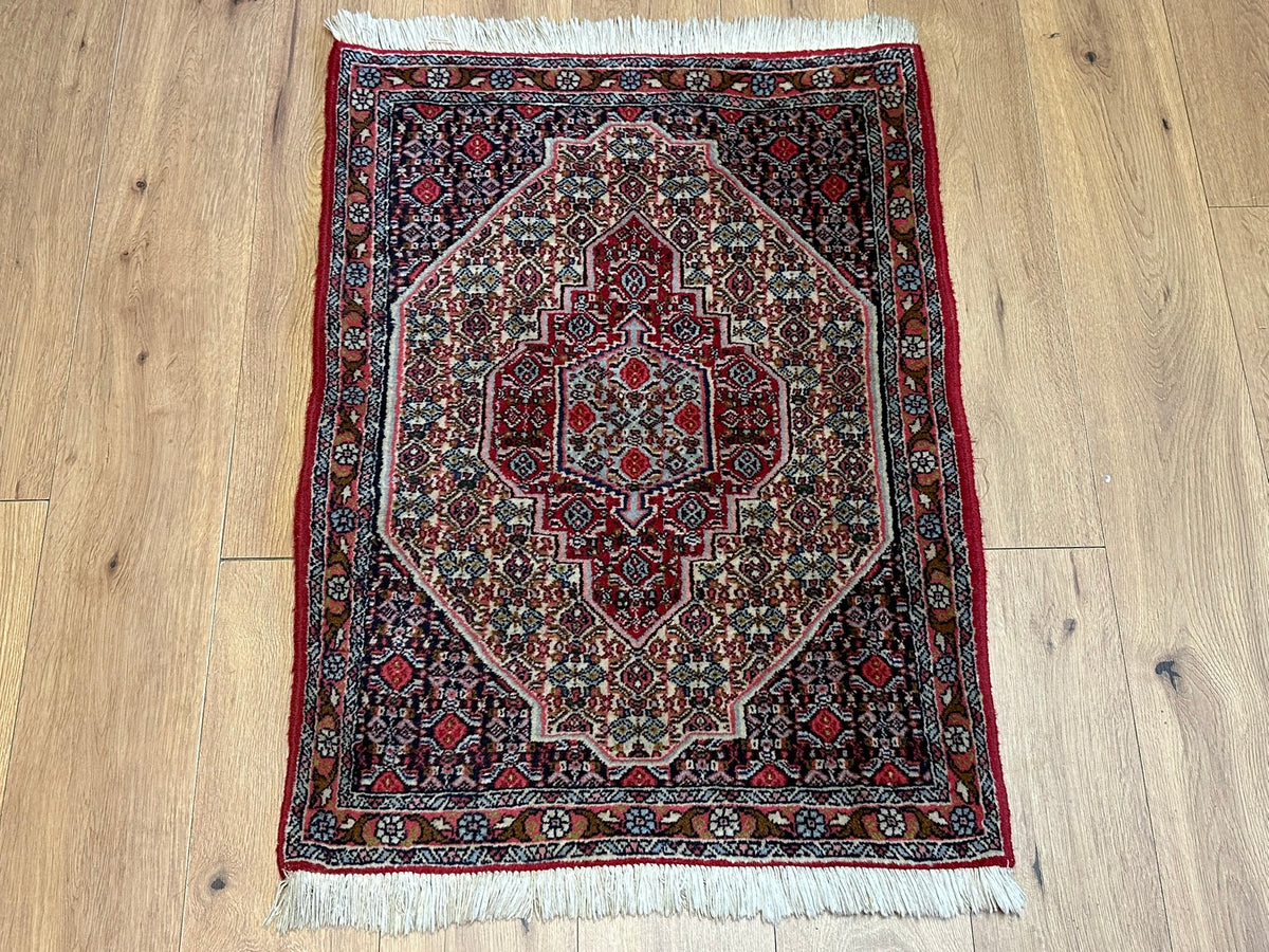Orientteppich handgeknüpft Senneh Bidjar Wolle 100x72 cm
