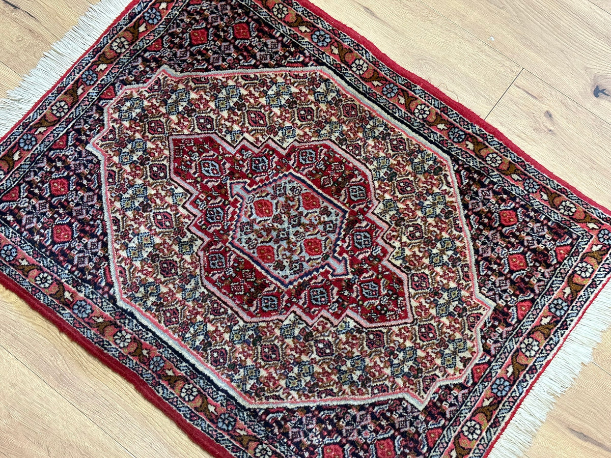 Orientteppich handgeknüpft Senneh Bidjar Wolle 100x72 cm