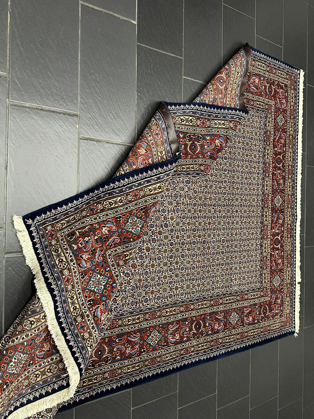 Orientteppich handgeknüpft Moud mit Seide 295x200 cm