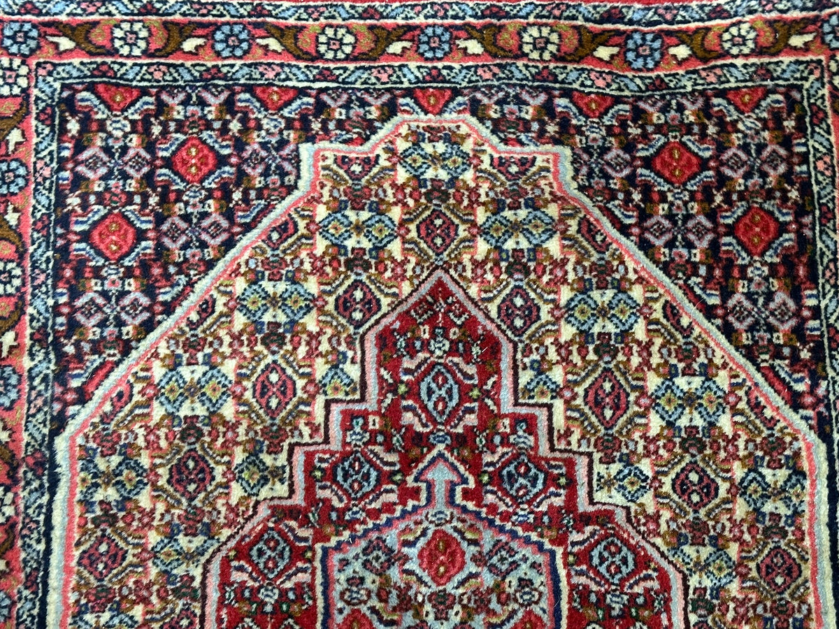 Orientteppich handgeknüpft Senneh Bidjar Wolle 100x72 cm