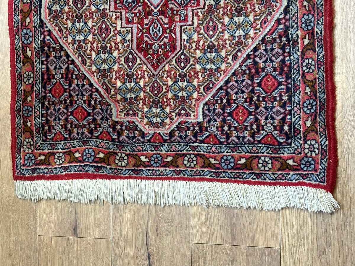 Orientteppich handgeknüpft Senneh Bidjar Wolle 100x72 cm