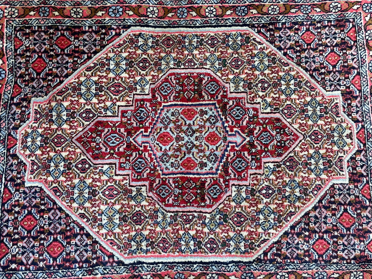 Orientteppich handgeknüpft Senneh Bidjar Wolle 100x72 cm