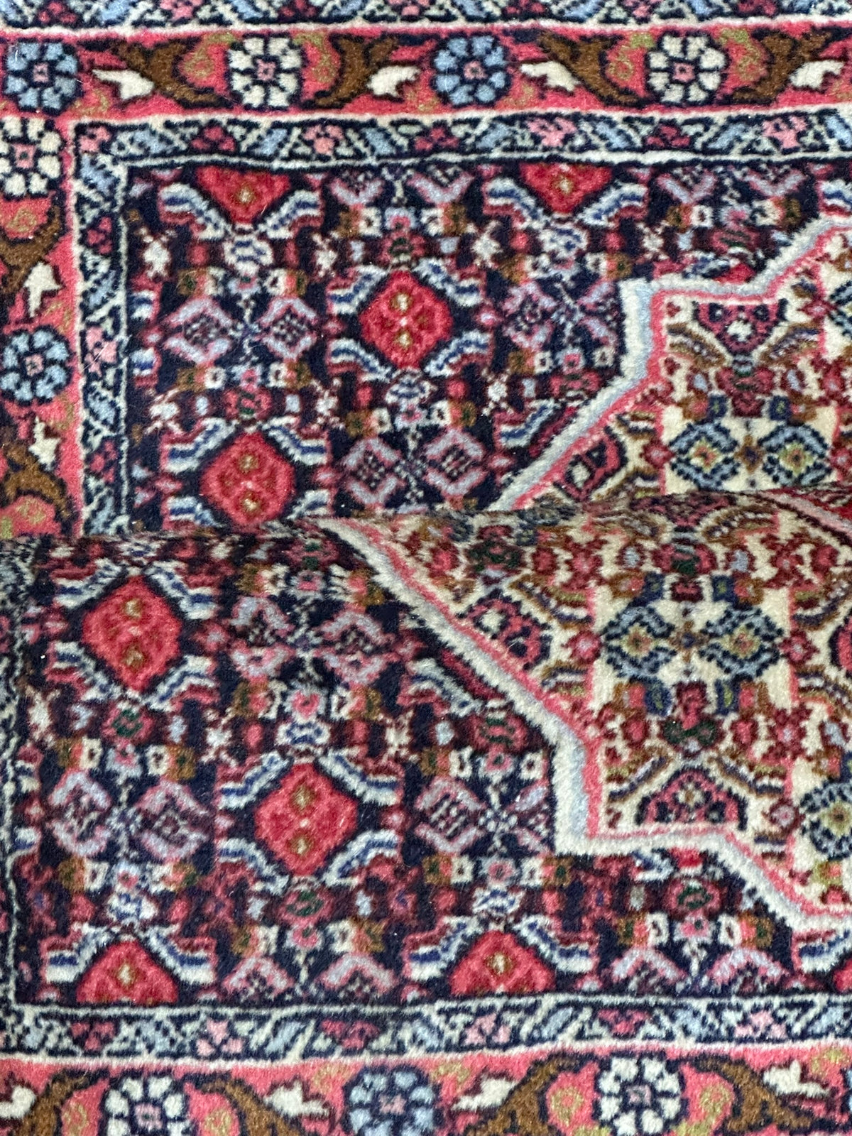 Orientteppich handgeknüpft Senneh Bidjar Wolle 100x72 cm