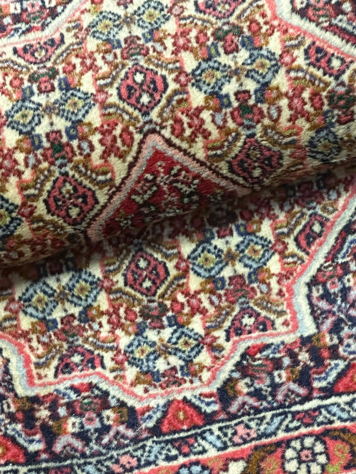 Orientteppich handgeknüpft Senneh Bidjar Wolle 100x72 cm