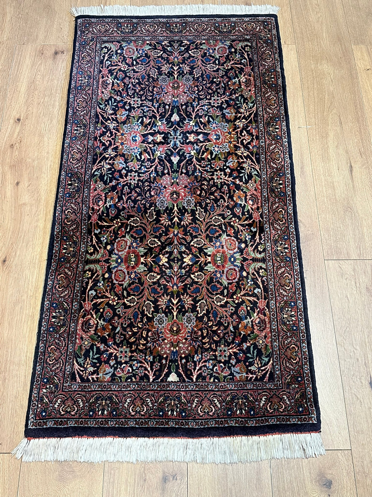 Orientteppich handgeknüpft Bidjar Korkwolle 140x70 cm