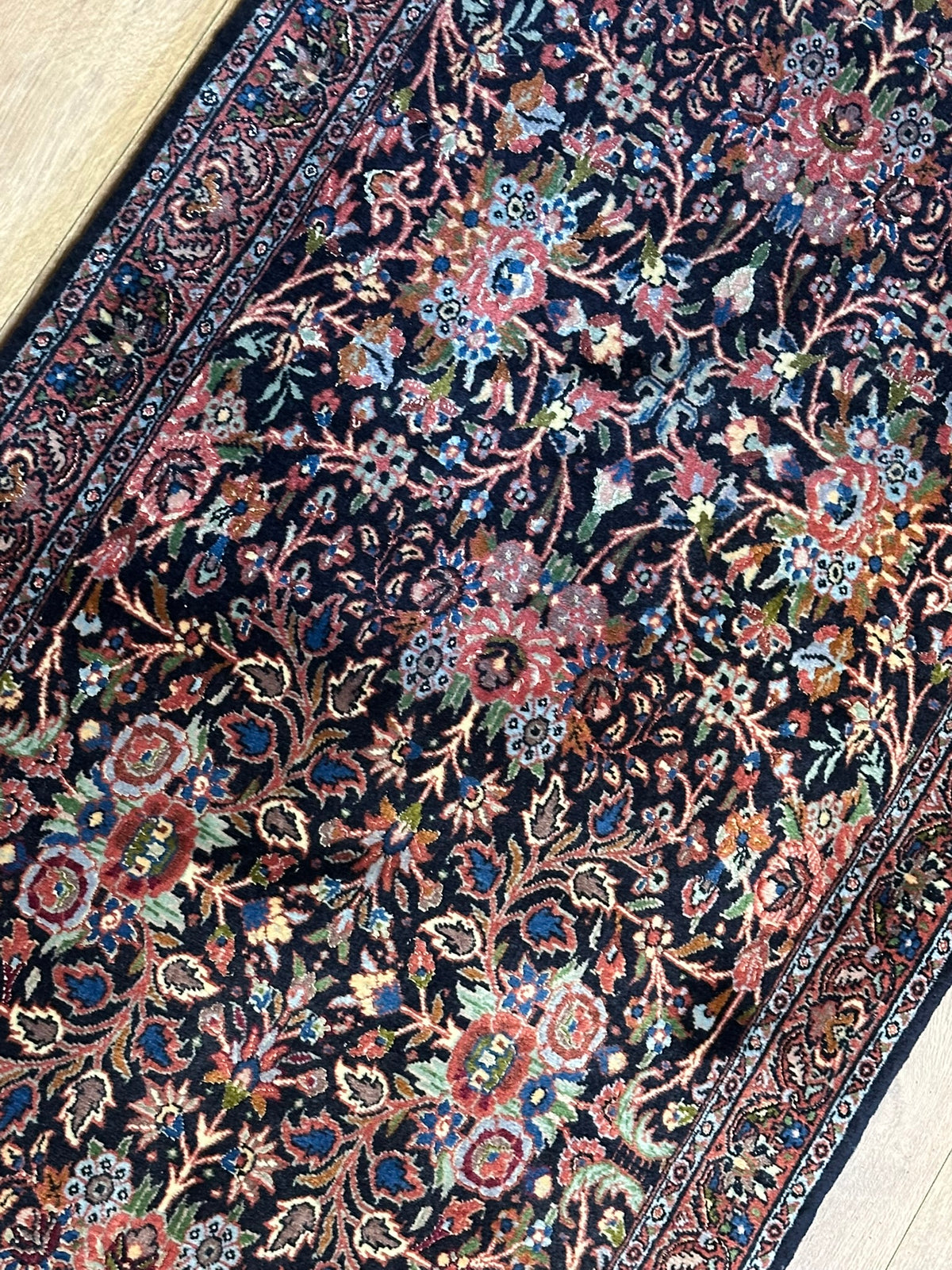 Orientteppich handgeknüpft Bidjar Korkwolle 140x70 cm