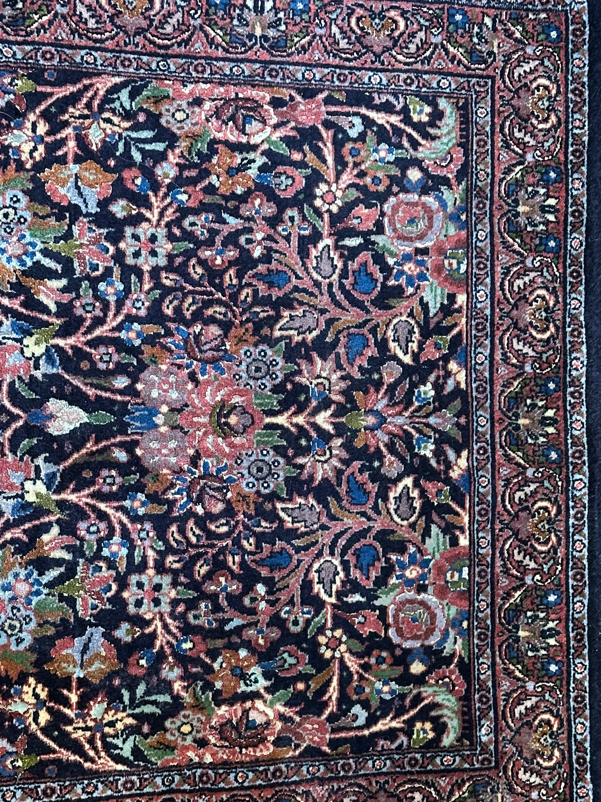 Orientteppich handgeknüpft Bidjar Korkwolle 140x70 cm