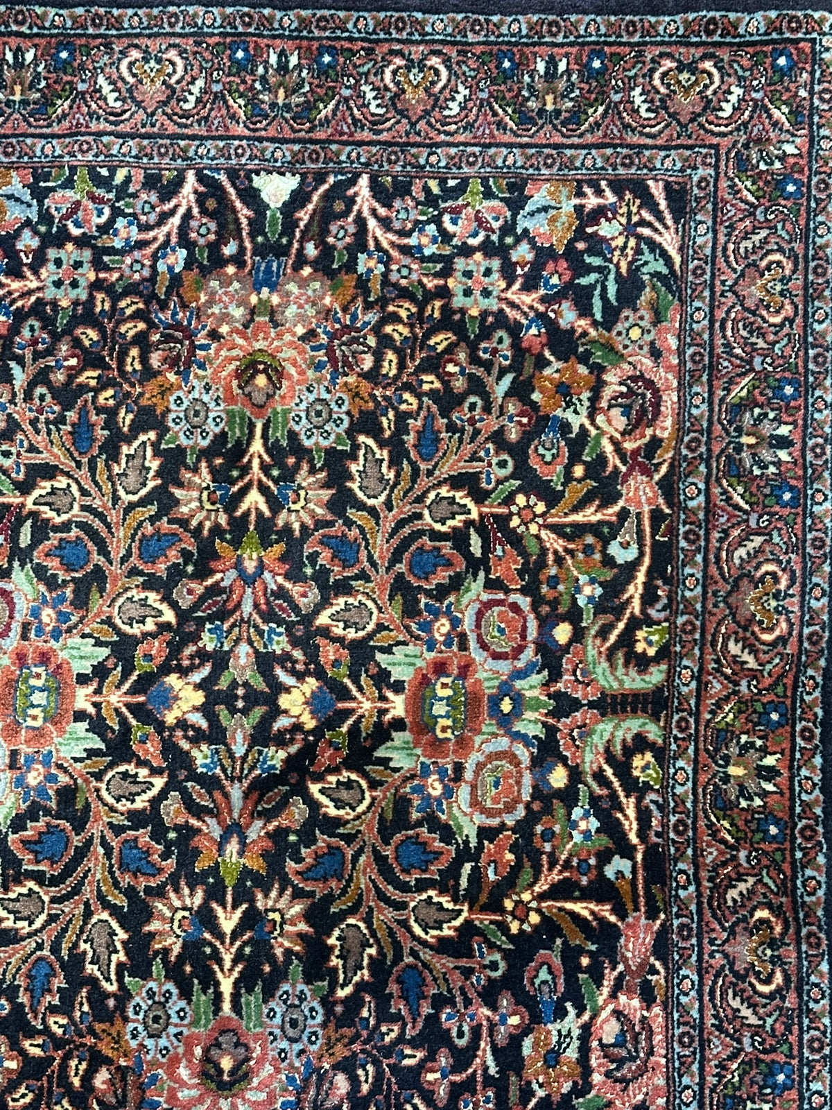 Orientteppich handgeknüpft Bidjar Korkwolle 140x70 cm