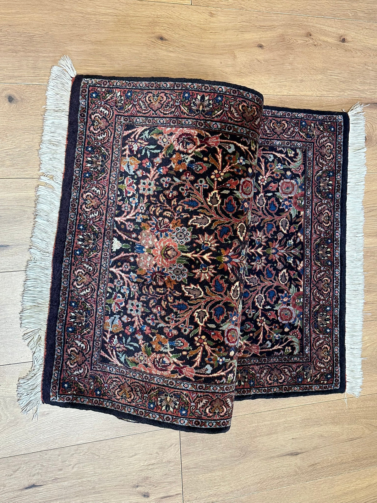 Orientteppich handgeknüpft Bidjar Korkwolle 140x70 cm