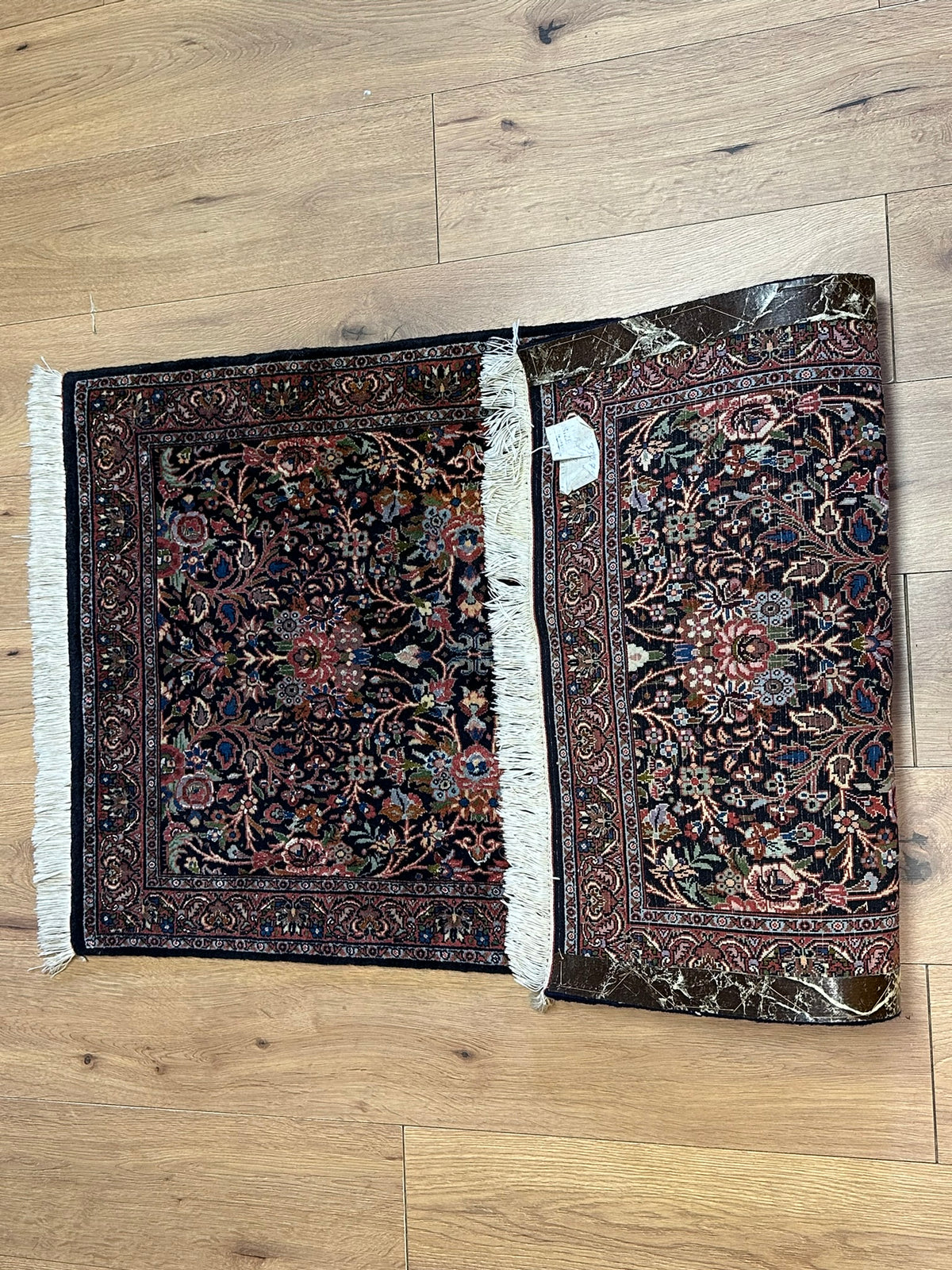 Orientteppich handgeknüpft Bidjar Korkwolle 140x70 cm