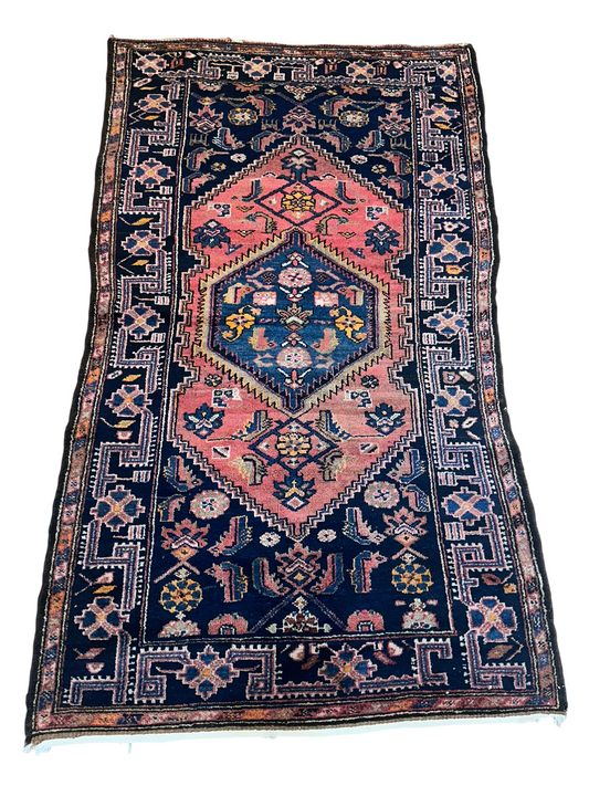 Antik Orientteppich handgeknüpft Malayer Naturfarben 200x112 cm