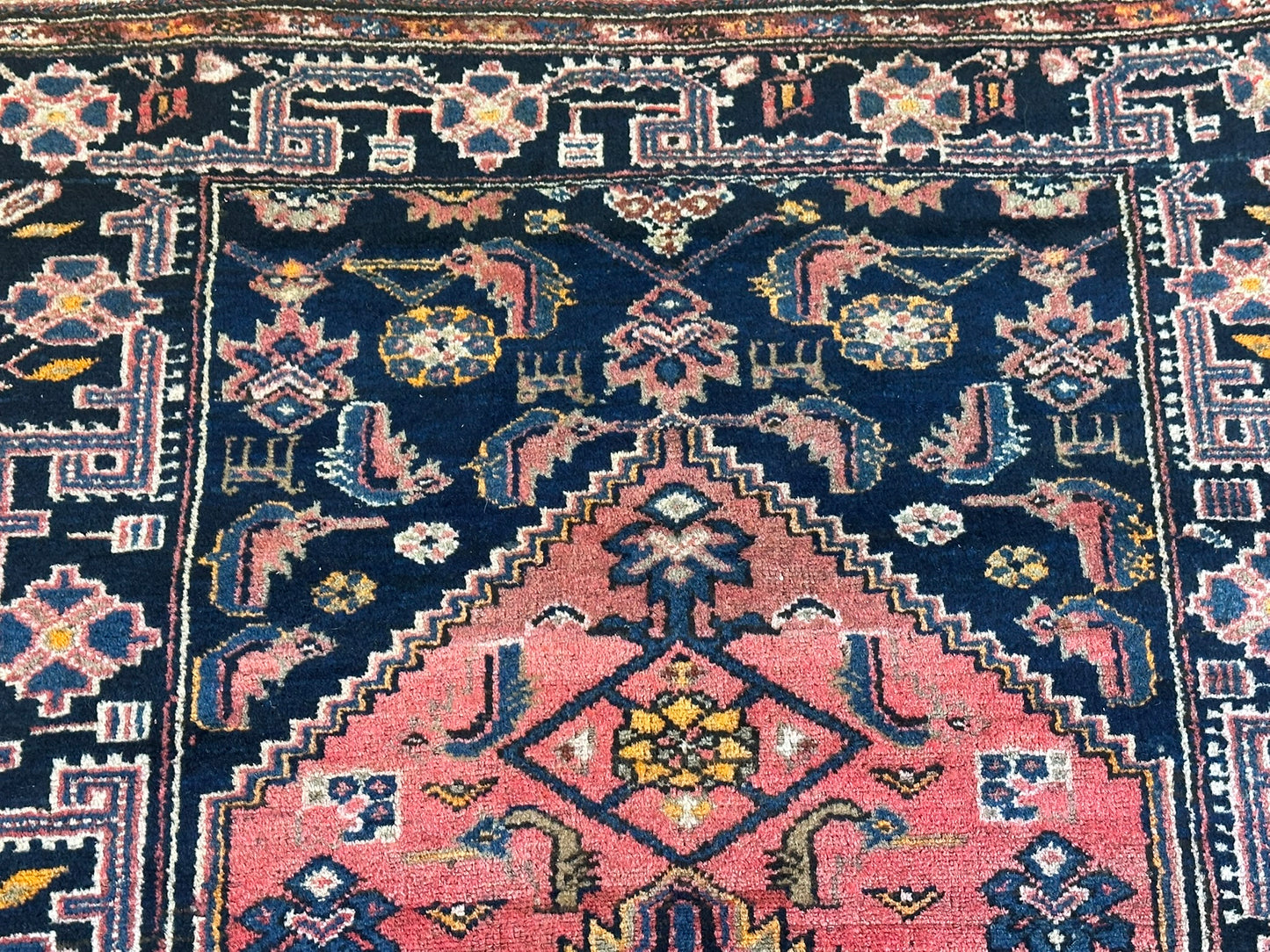 Antik Orientteppich handgeknüpft Malayer Naturfarben 200x112 cm