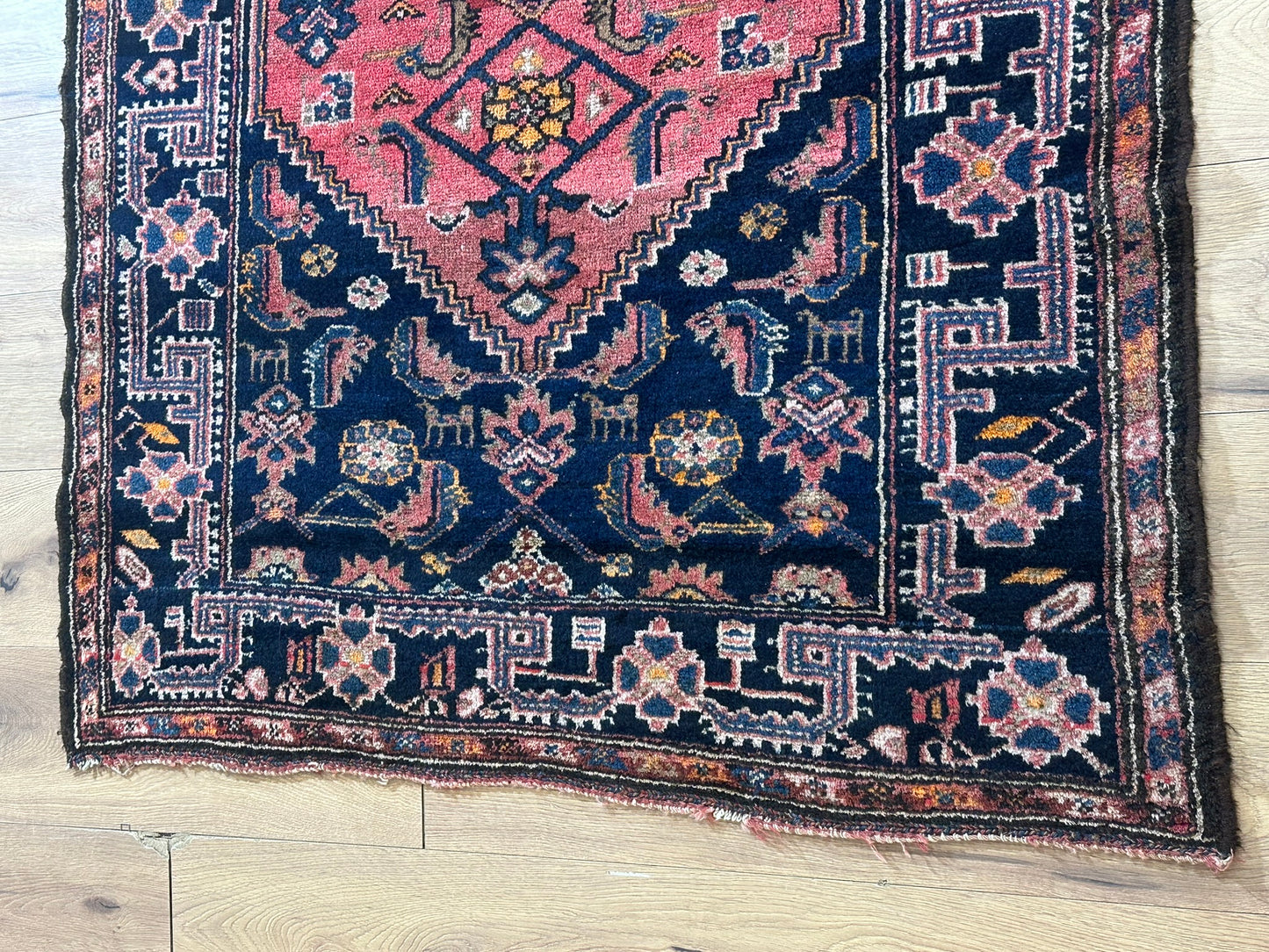 Antik Orientteppich handgeknüpft Malayer Naturfarben 200x112 cm