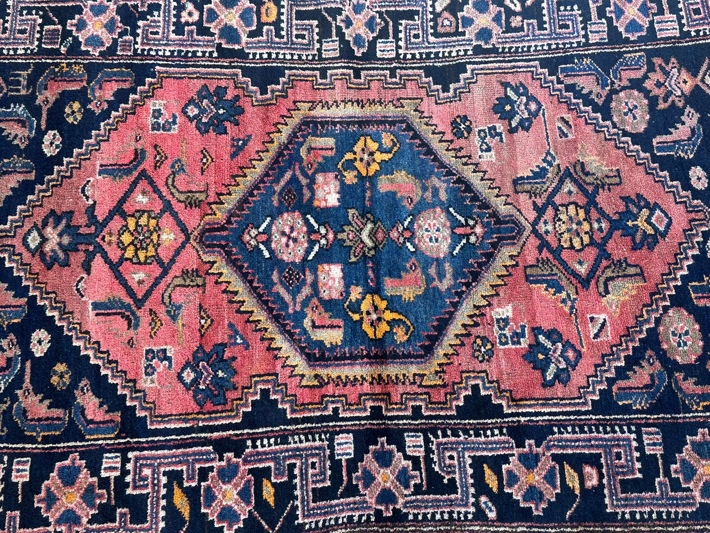 Antik Orientteppich handgeknüpft Malayer Naturfarben 200x112 cm