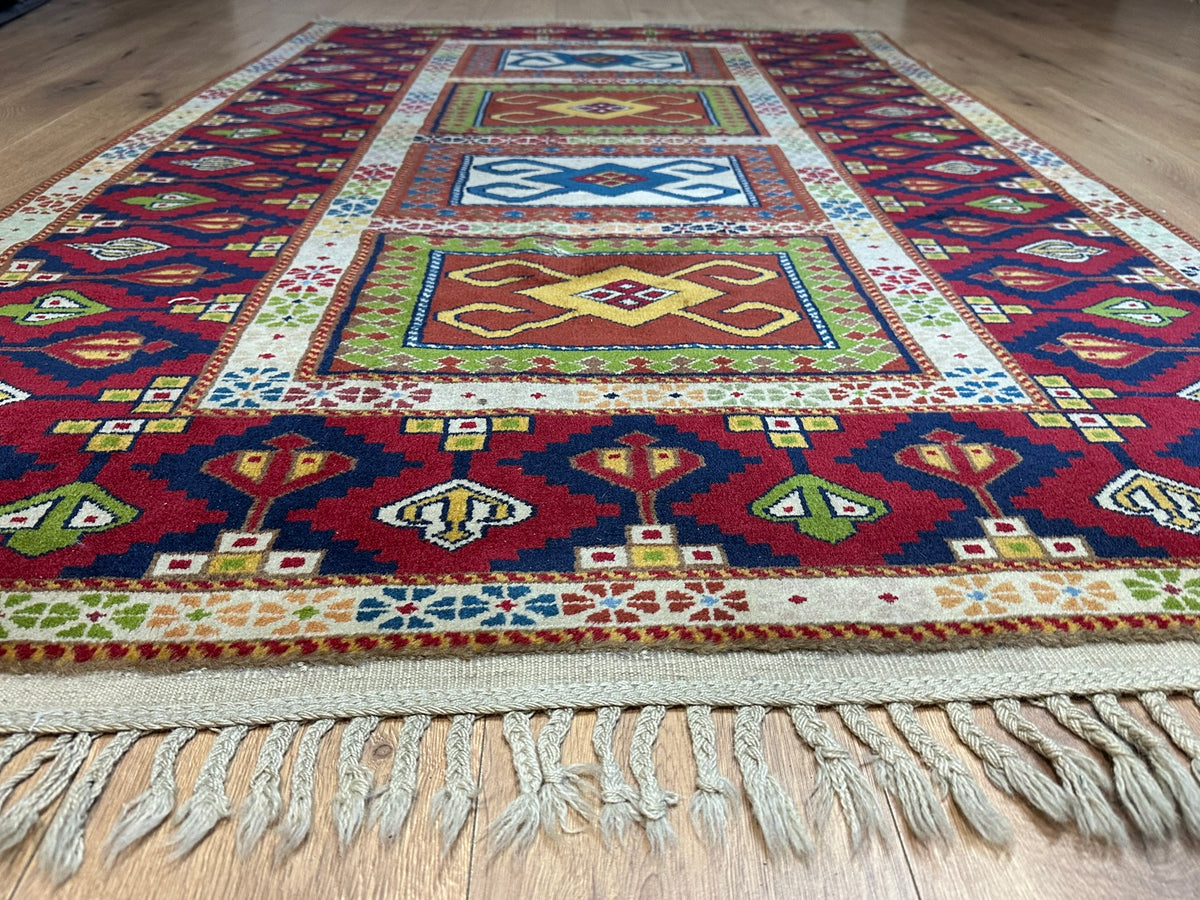 Orientteppich handgeknüpft Türkei Kazak Kars Wolle Top 220x140 cm