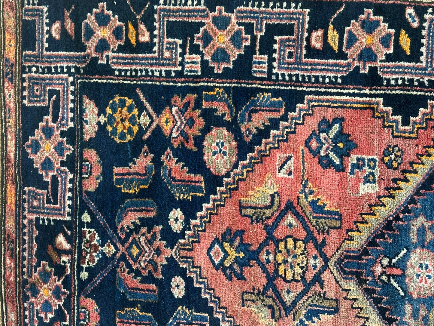 Antik Orientteppich handgeknüpft Malayer Naturfarben 200x112 cm