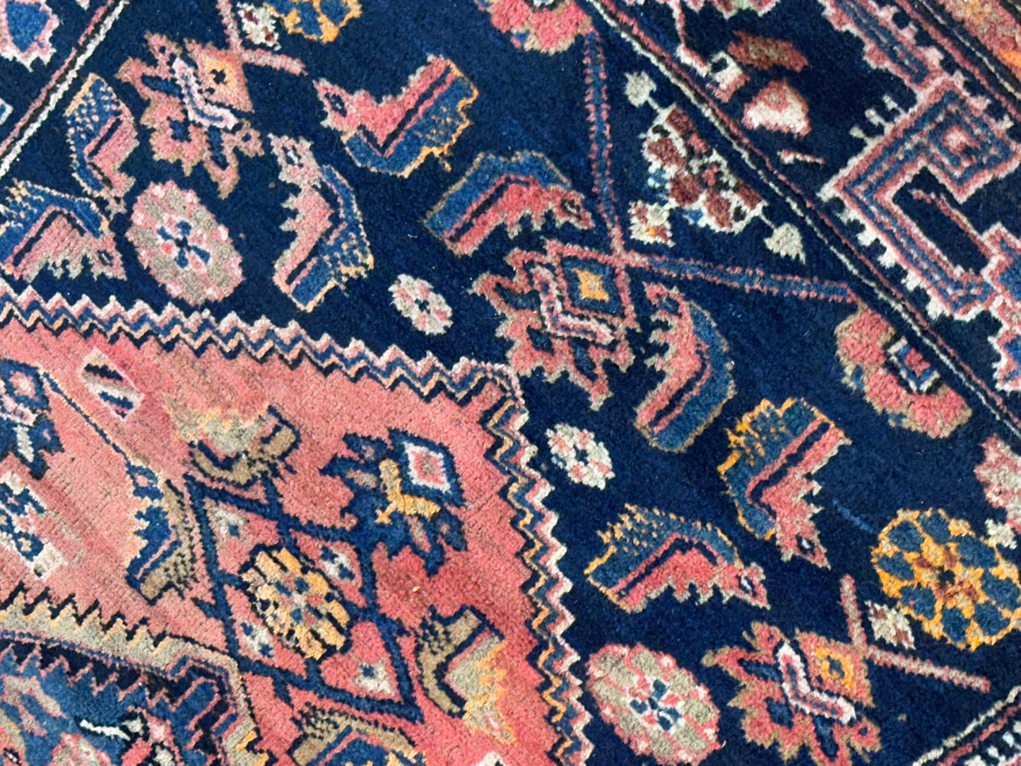 Antik Orientteppich handgeknüpft Malayer Naturfarben 200x112 cm