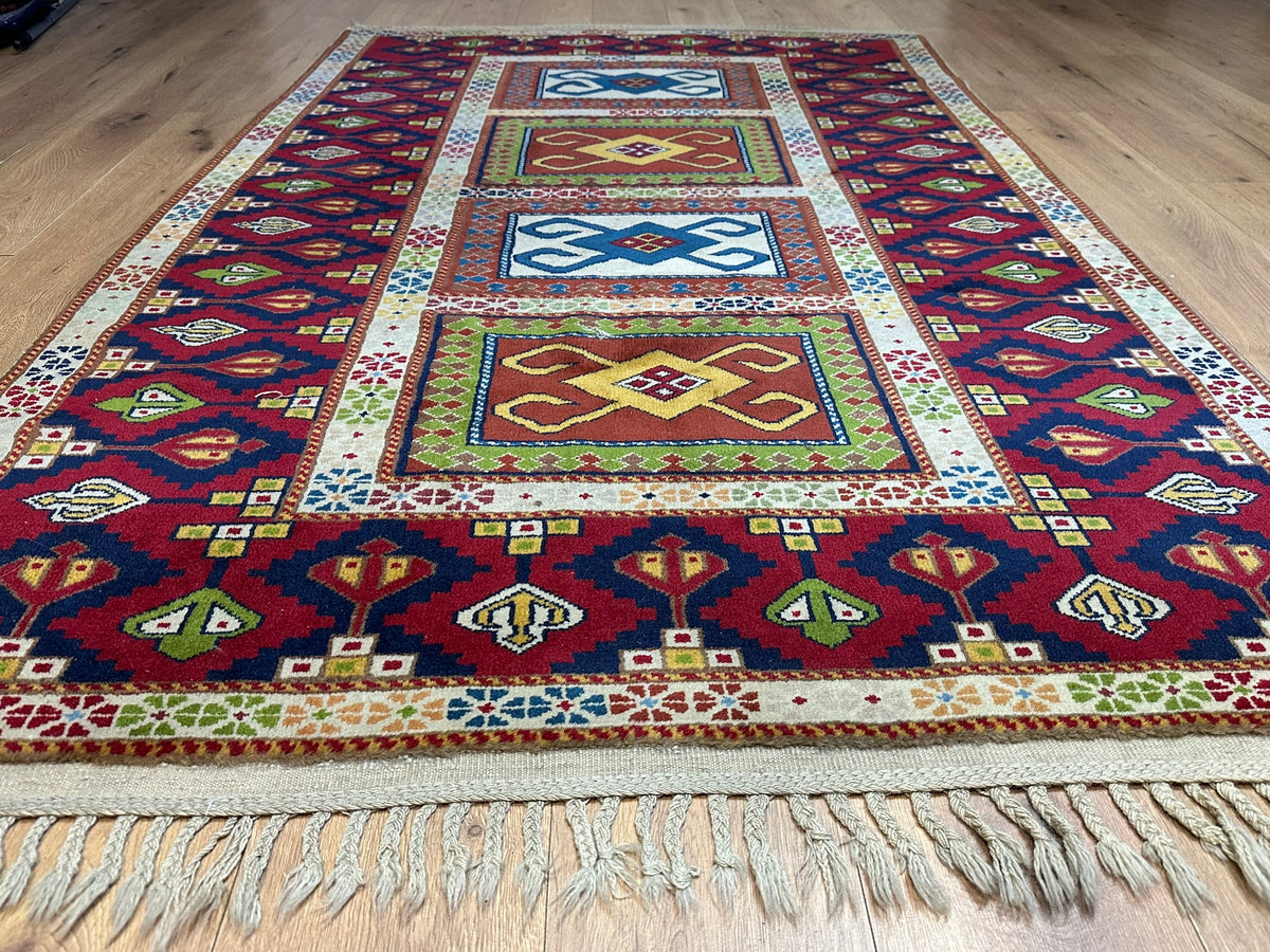 Orientteppich handgeknüpft Türkei Kazak Kars Wolle Top 220x140 cm