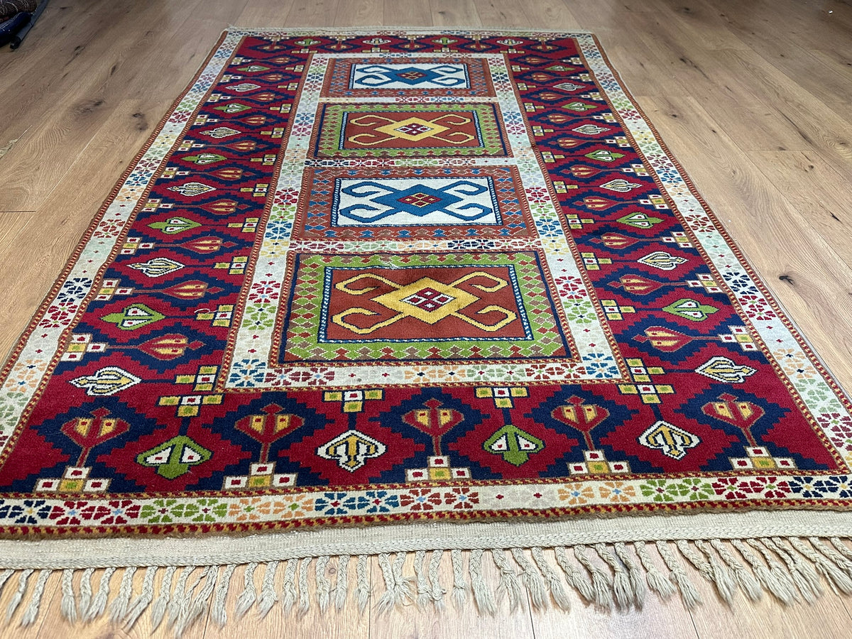 Orientteppich handgeknüpft Türkei Kazak Kars Wolle Top 220x140 cm