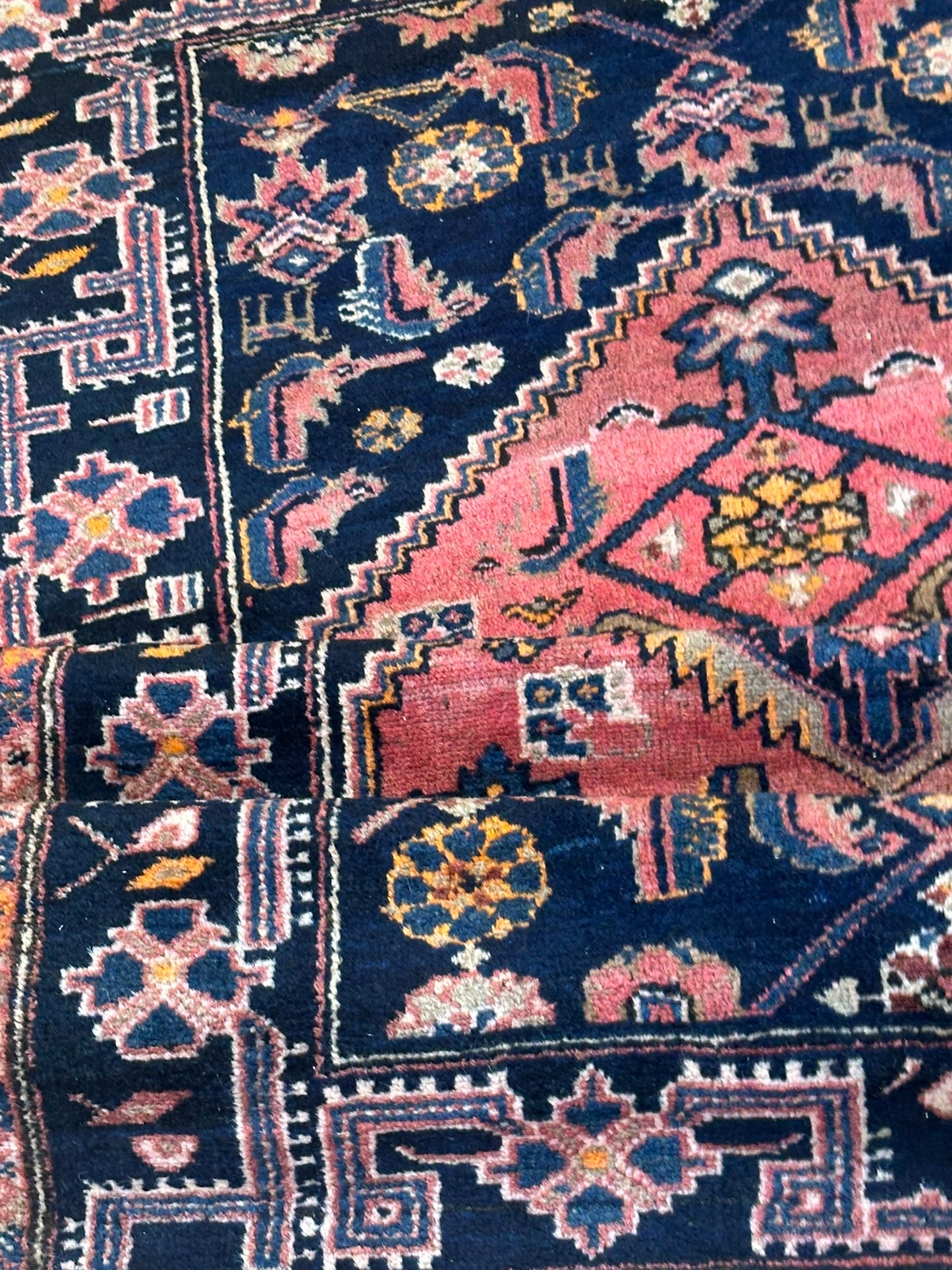 Antik Orientteppich handgeknüpft Malayer Naturfarben 200x112 cm