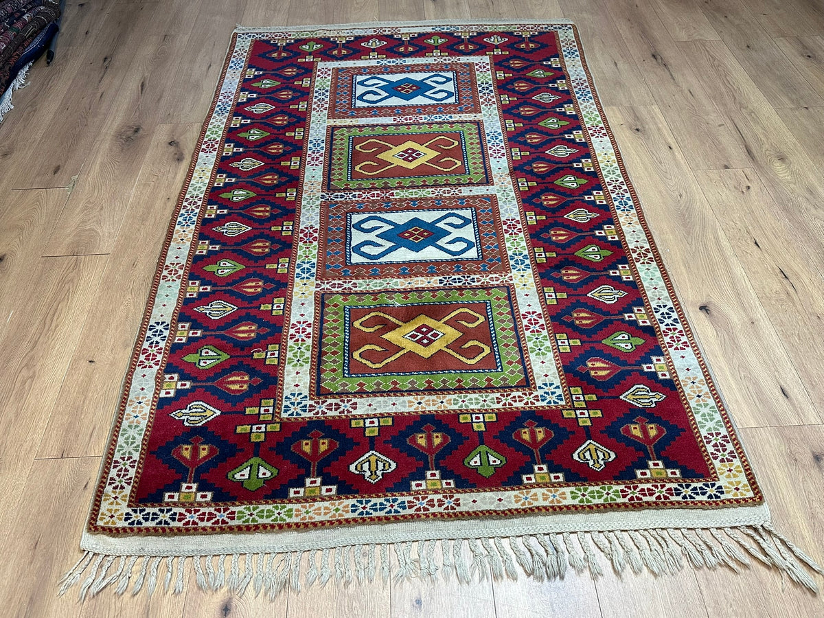 Orientteppich handgeknüpft Türkei Kazak Kars Wolle Top 220x140 cm
