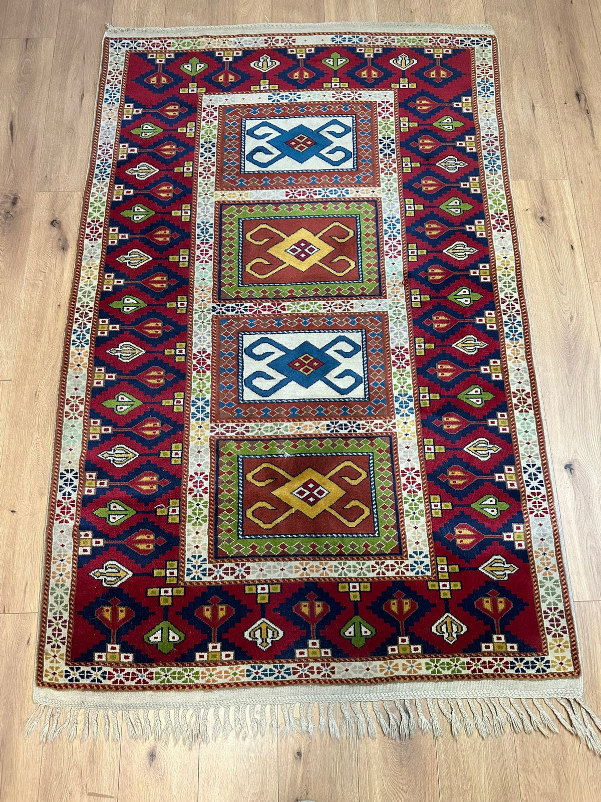 Orientteppich handgeknüpft Türkei Kazak Kars Wolle Top 220x140 cm