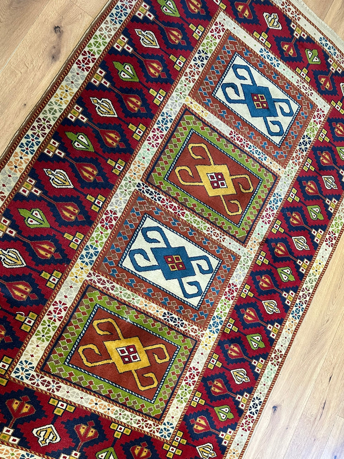 Orientteppich handgeknüpft Türkei Kazak Kars Wolle Top 220x140 cm