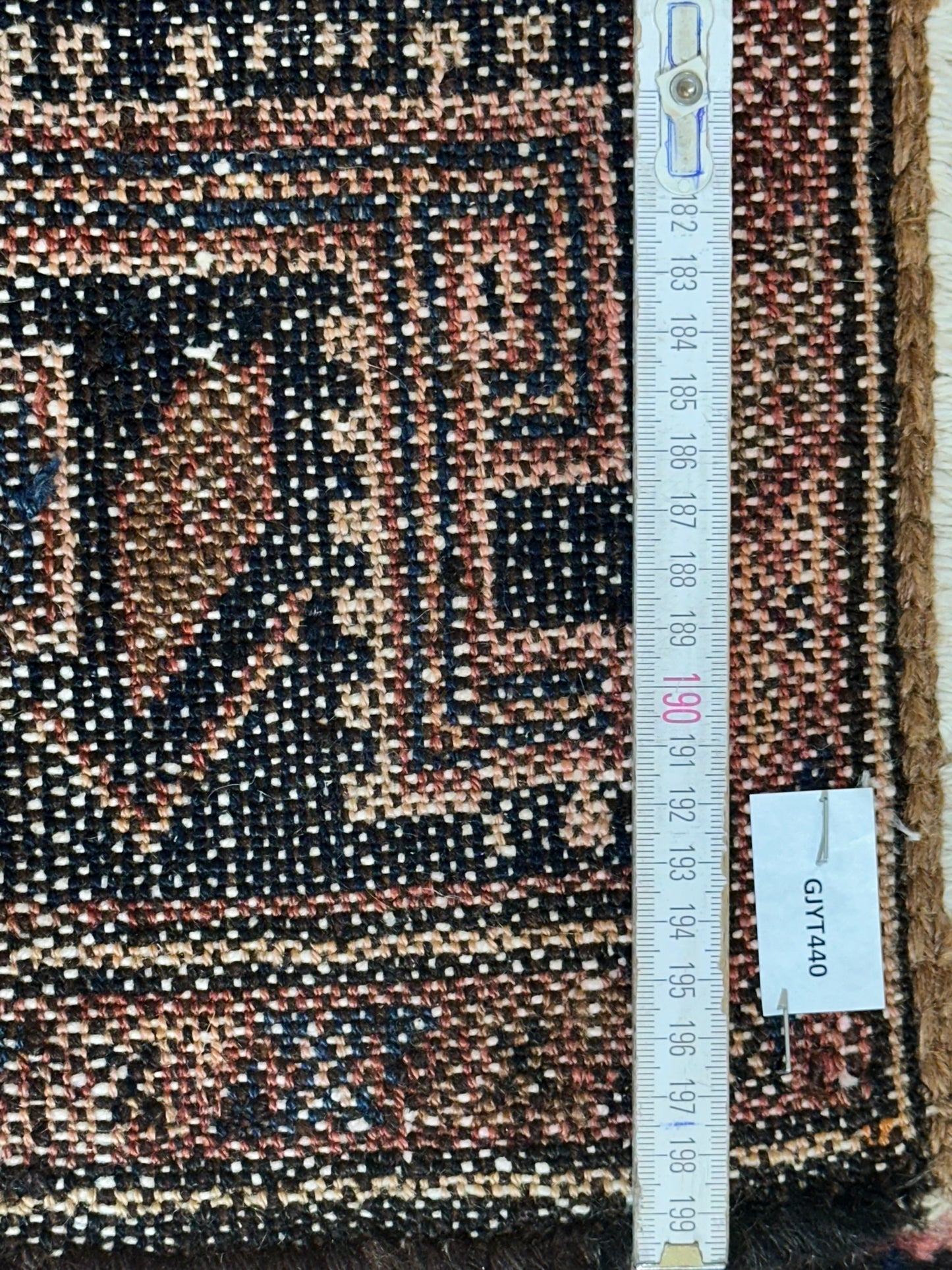 Antik Orientteppich handgeknüpft Malayer Naturfarben 200x112 cm