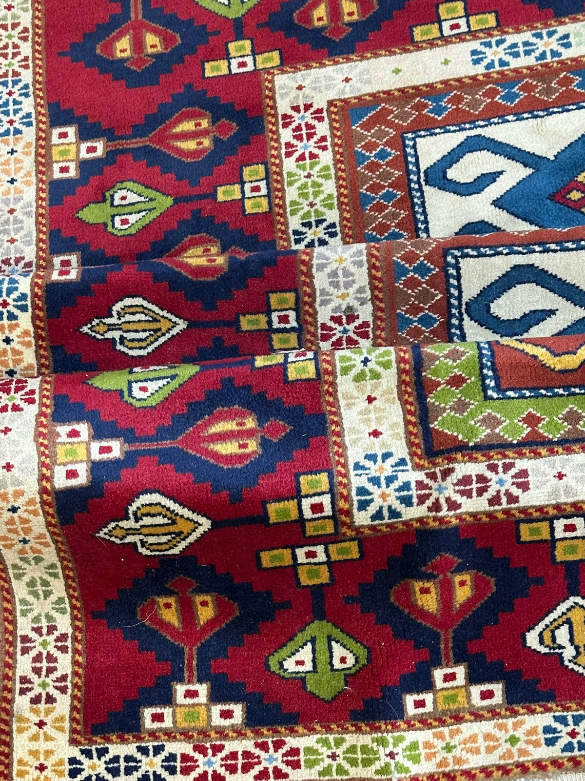 Orientteppich handgeknüpft Türkei Kazak Kars Wolle Top 220x140 cm