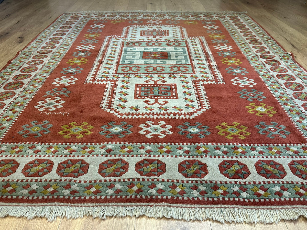 Orientteppich handgeknüpft Türkei Kazak Kars Wolle Top 200x167 cm
