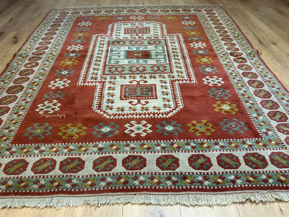 Orientteppich handgeknüpft Türkei Kazak Kars Wolle Top 200x167 cm