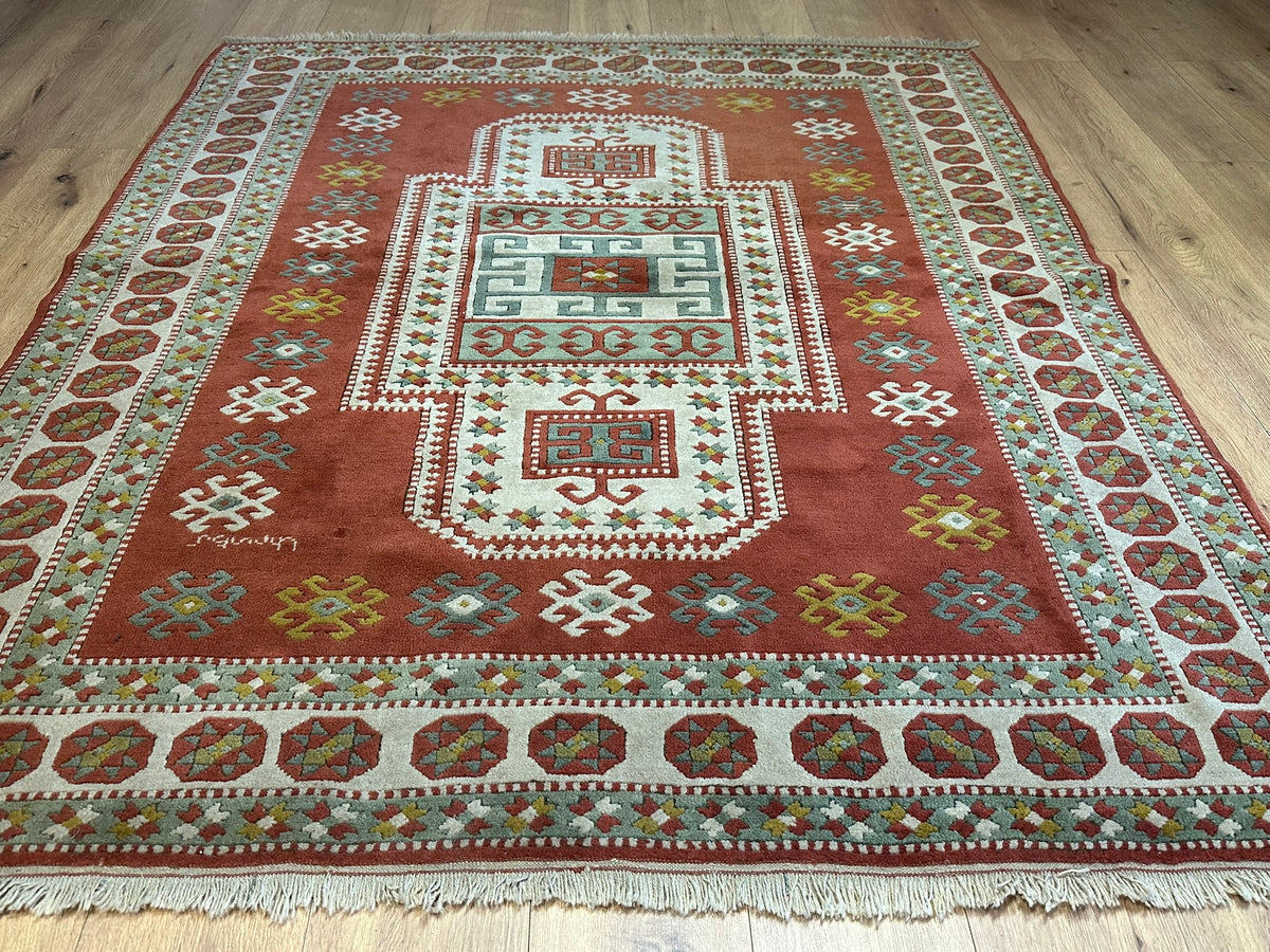 Orientteppich handgeknüpft Türkei Kazak Kars Wolle Top 200x167 cm