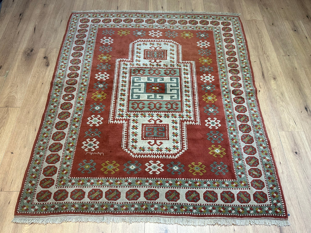 Orientteppich handgeknüpft Türkei Kazak Kars Wolle Top 200x167 cm
