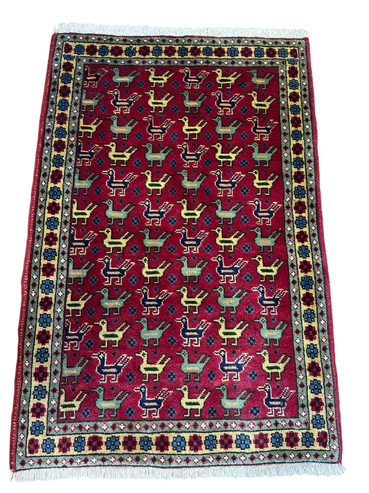 Orientteppich handgeknüpft Täbriz Wolle 108x71 cm