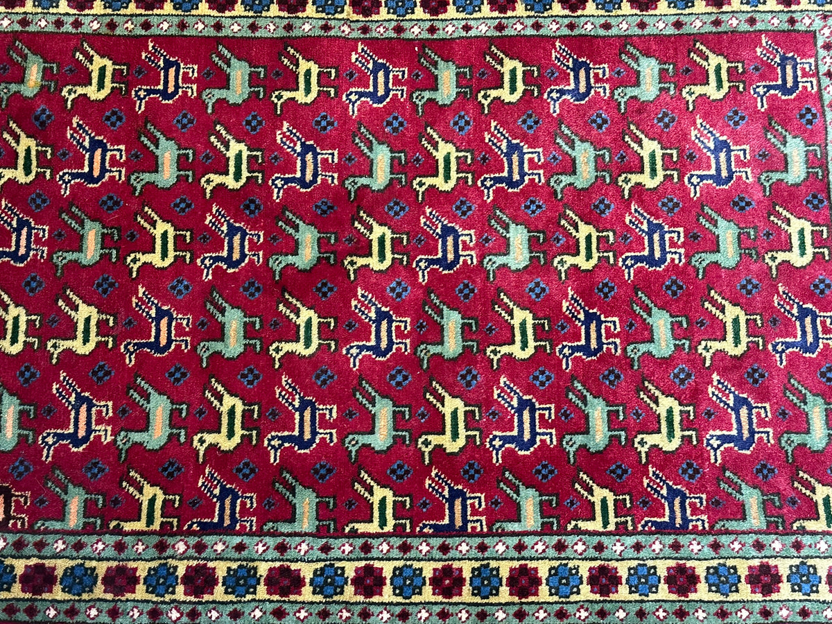 Orientteppich handgeknüpft Täbriz Wolle 108x71 cm