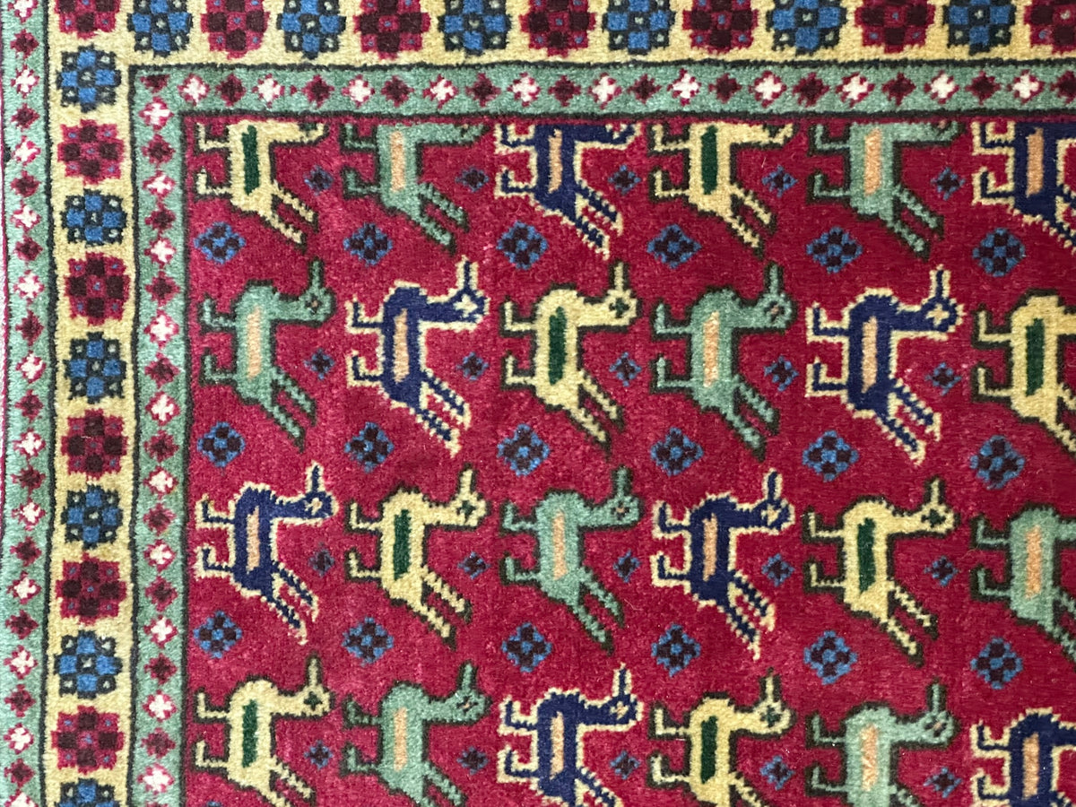 Orientteppich handgeknüpft Täbriz Wolle 108x71 cm