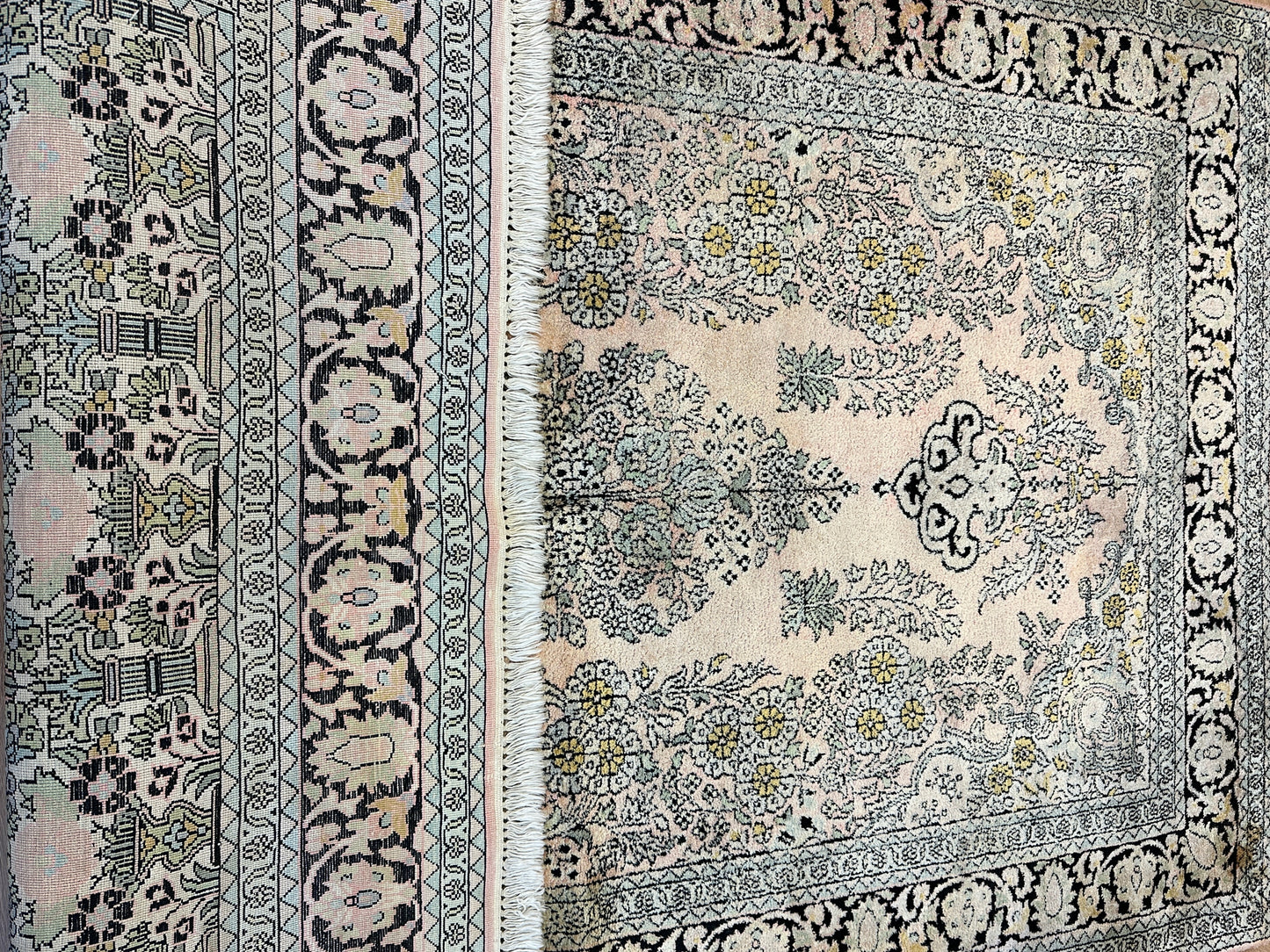 Handgeknüpfter Orientteppich  Kaschmir Ghom Seidenteppich 190x125 cm