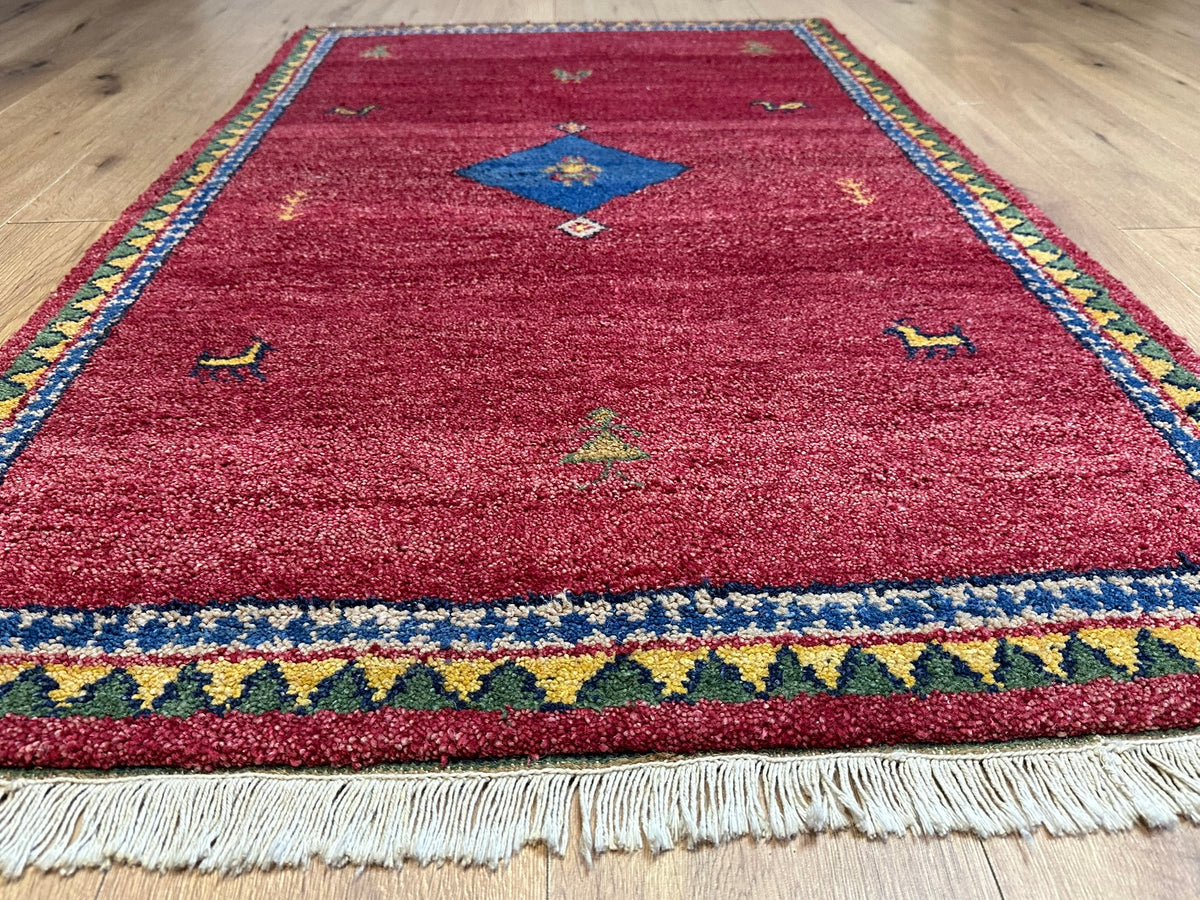 Orientteppich handgeknüpft Indian Gabbeh Wolle 160x90 cm