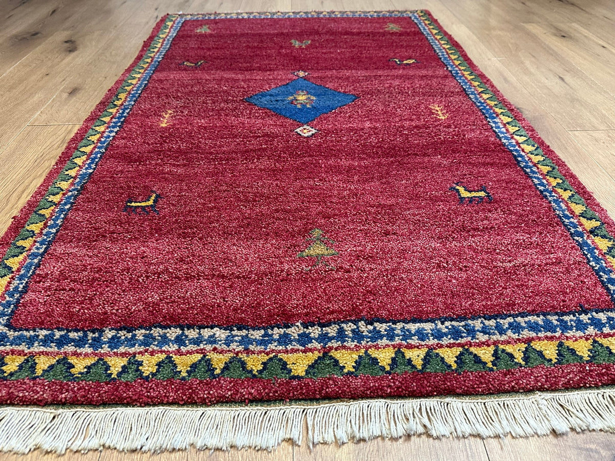 Orientteppich handgeknüpft Indian Gabbeh Wolle 160x90 cm