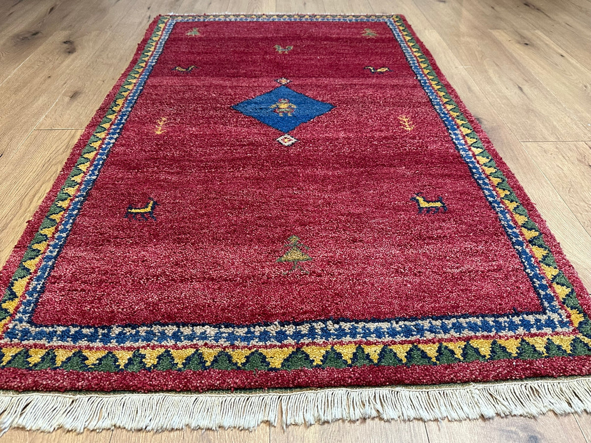 Orientteppich handgeknüpft Indian Gabbeh Wolle 160x90 cm