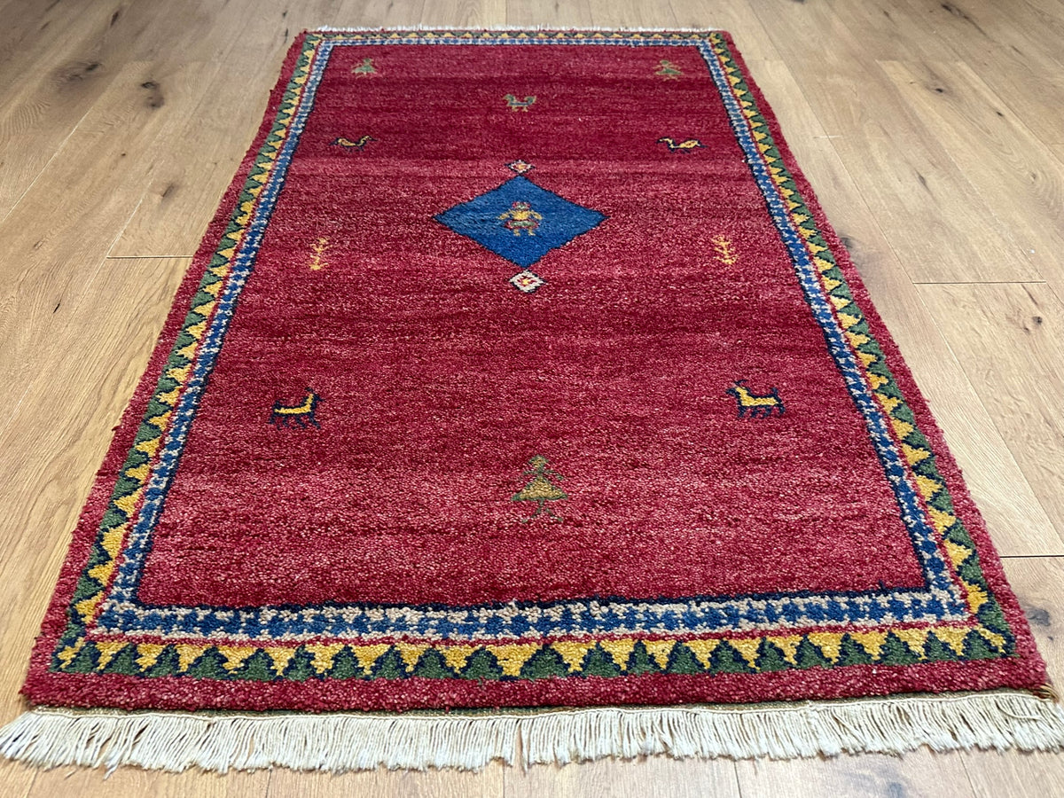 Orientteppich handgeknüpft Indian Gabbeh Wolle 160x90 cm
