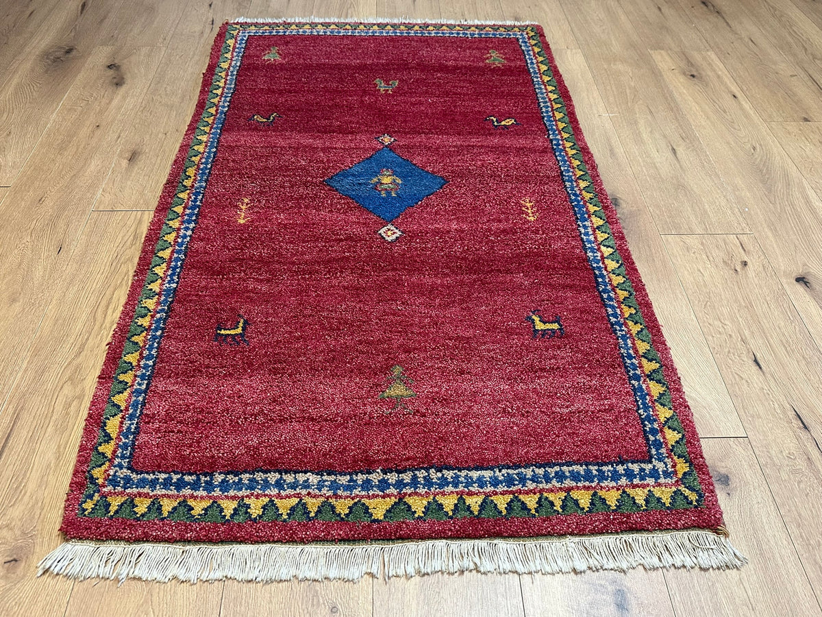 Orientteppich handgeknüpft Indian Gabbeh Wolle 160x90 cm