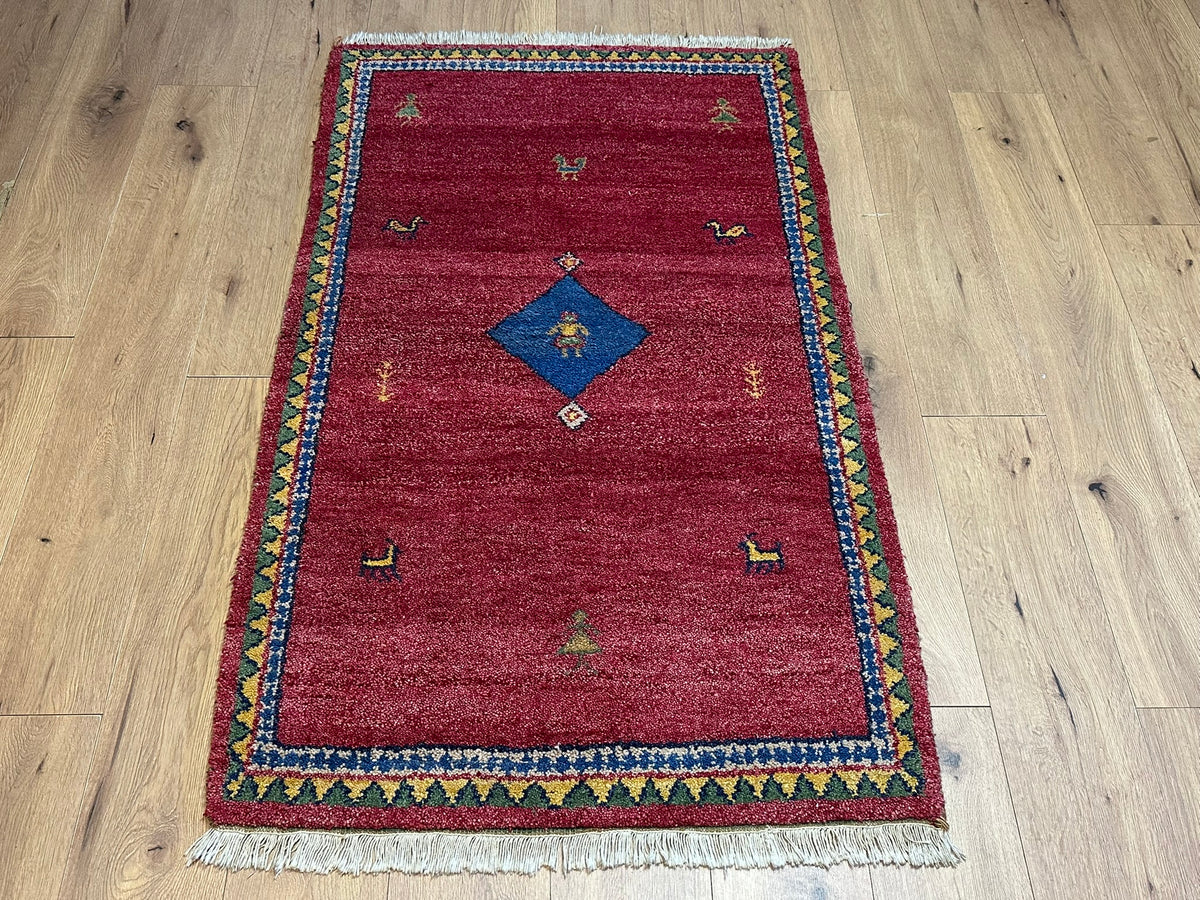 Orientteppich handgeknüpft Indian Gabbeh Wolle 160x90 cm