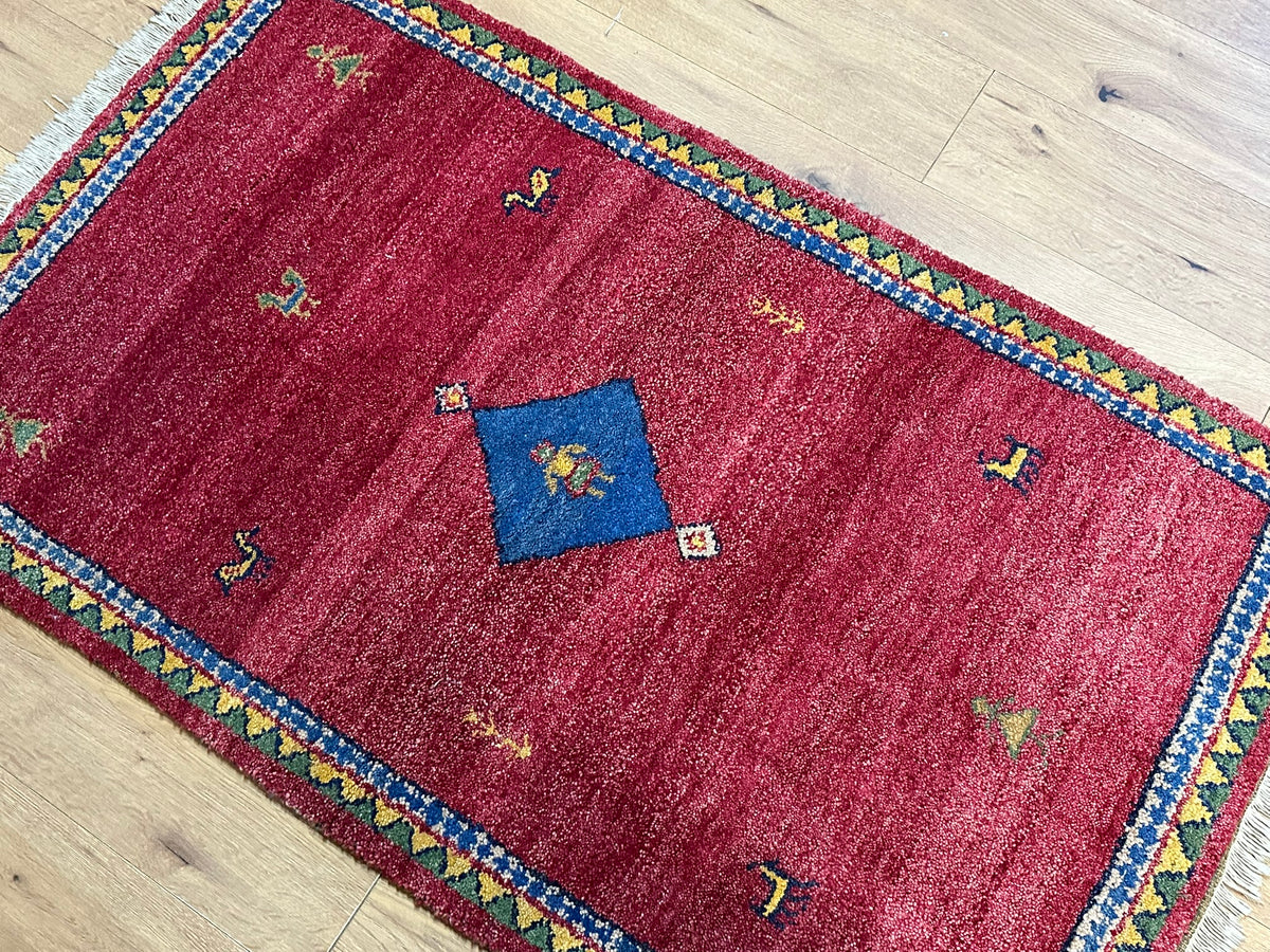 Orientteppich handgeknüpft Indian Gabbeh Wolle 160x90 cm