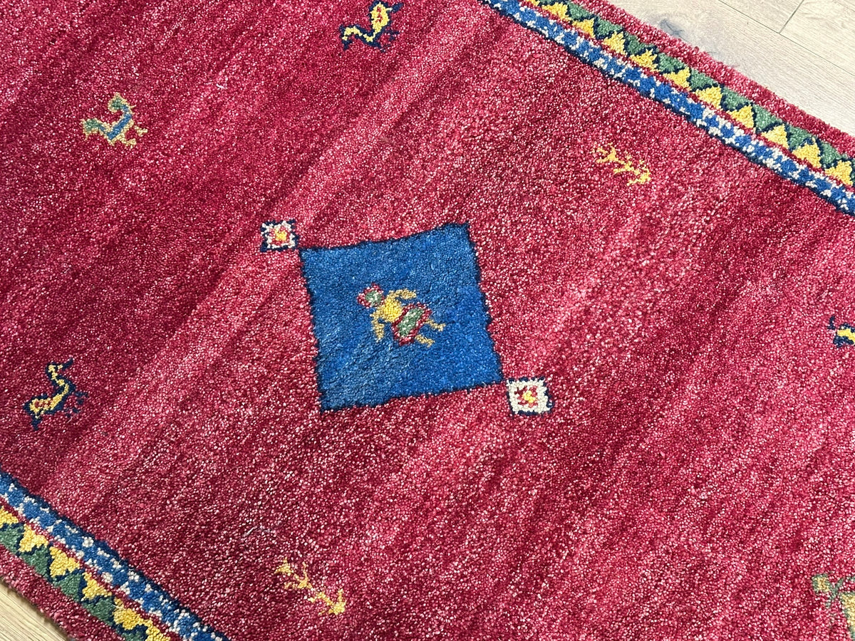 Orientteppich handgeknüpft Indian Gabbeh Wolle 160x90 cm