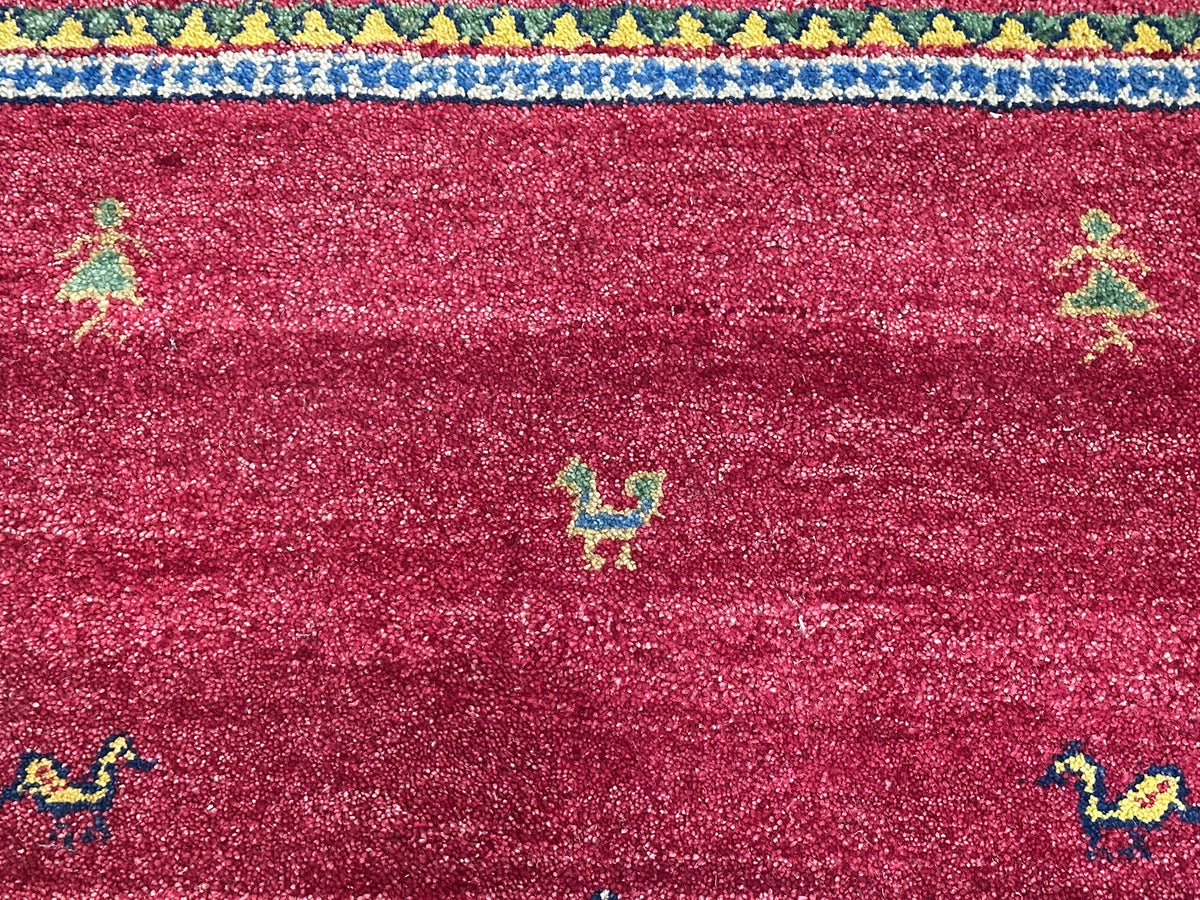 Orientteppich handgeknüpft Indian Gabbeh Wolle 160x90 cm