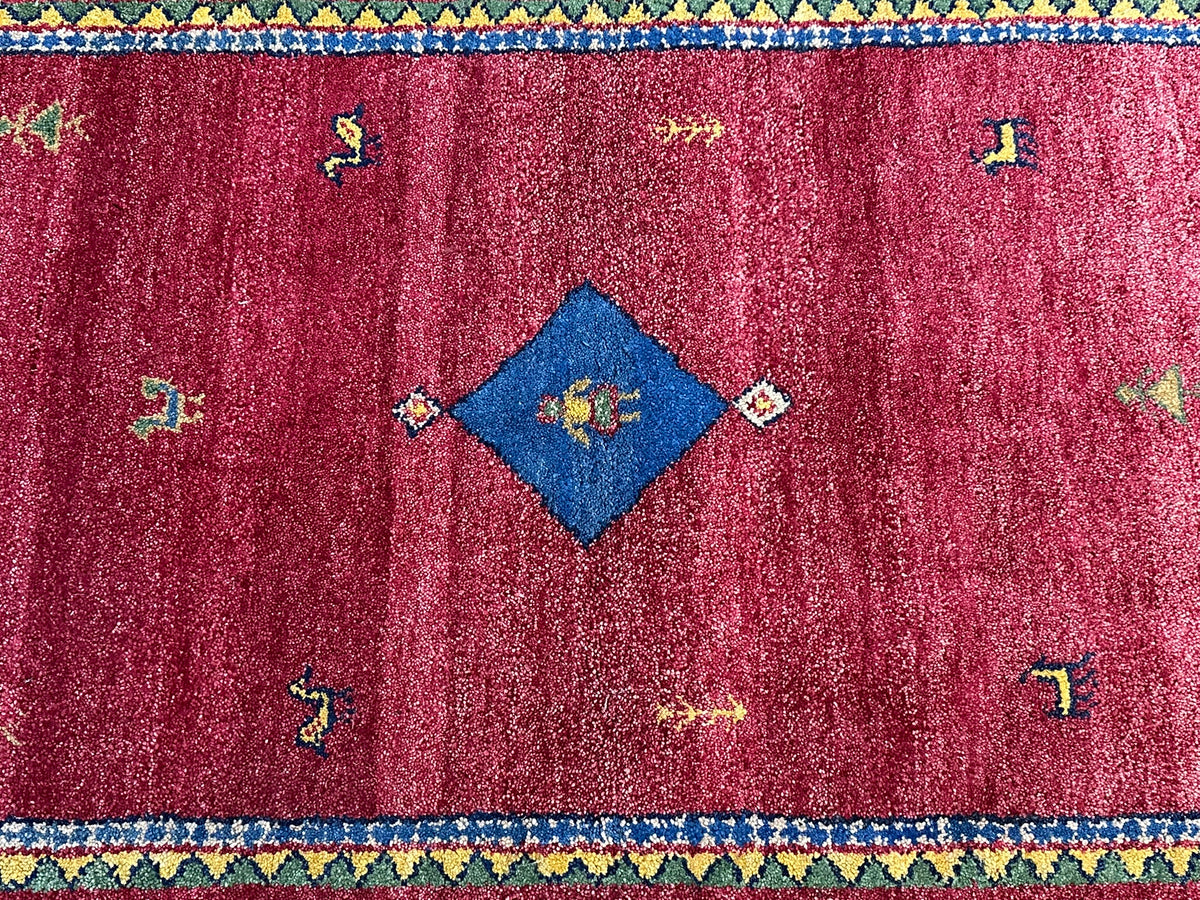 Orientteppich handgeknüpft Indian Gabbeh Wolle 160x90 cm