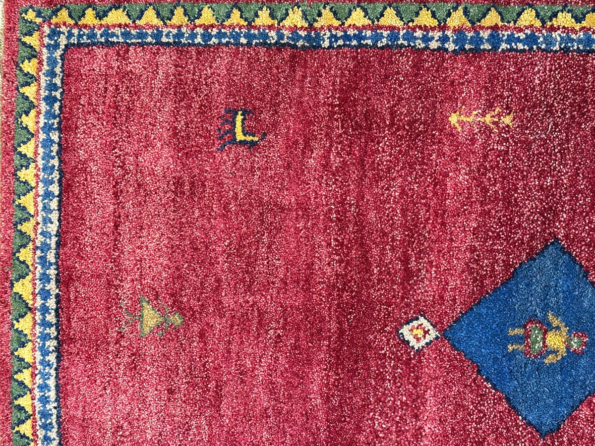 Orientteppich handgeknüpft Indian Gabbeh Wolle 160x90 cm